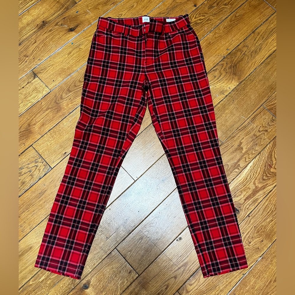 GAP Red Plaid Pants Size 4